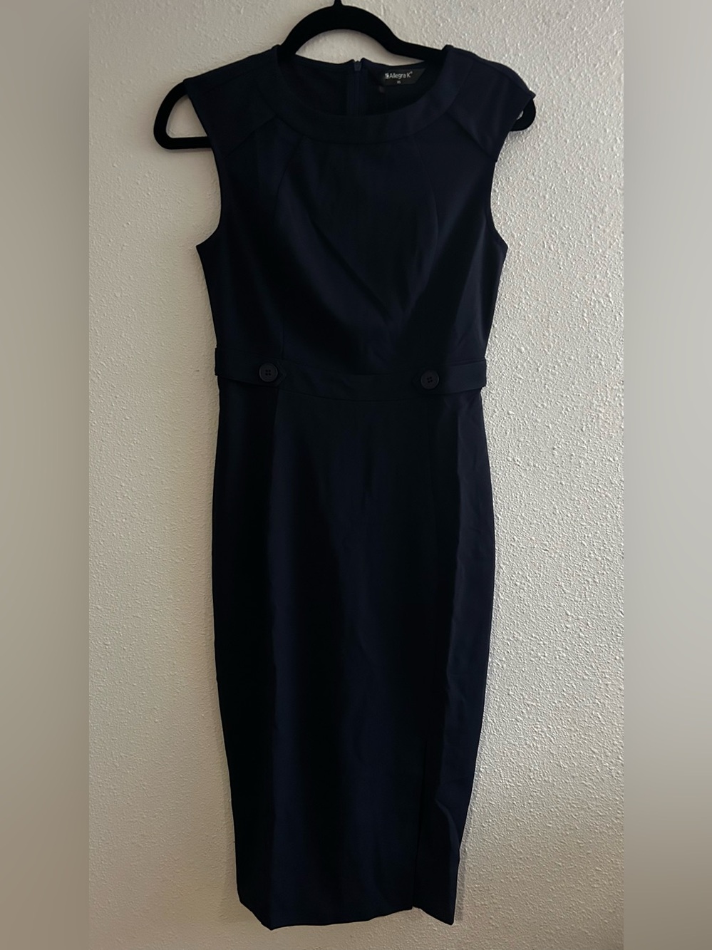 Allegra K Navy Sleeveless Sheath Dress